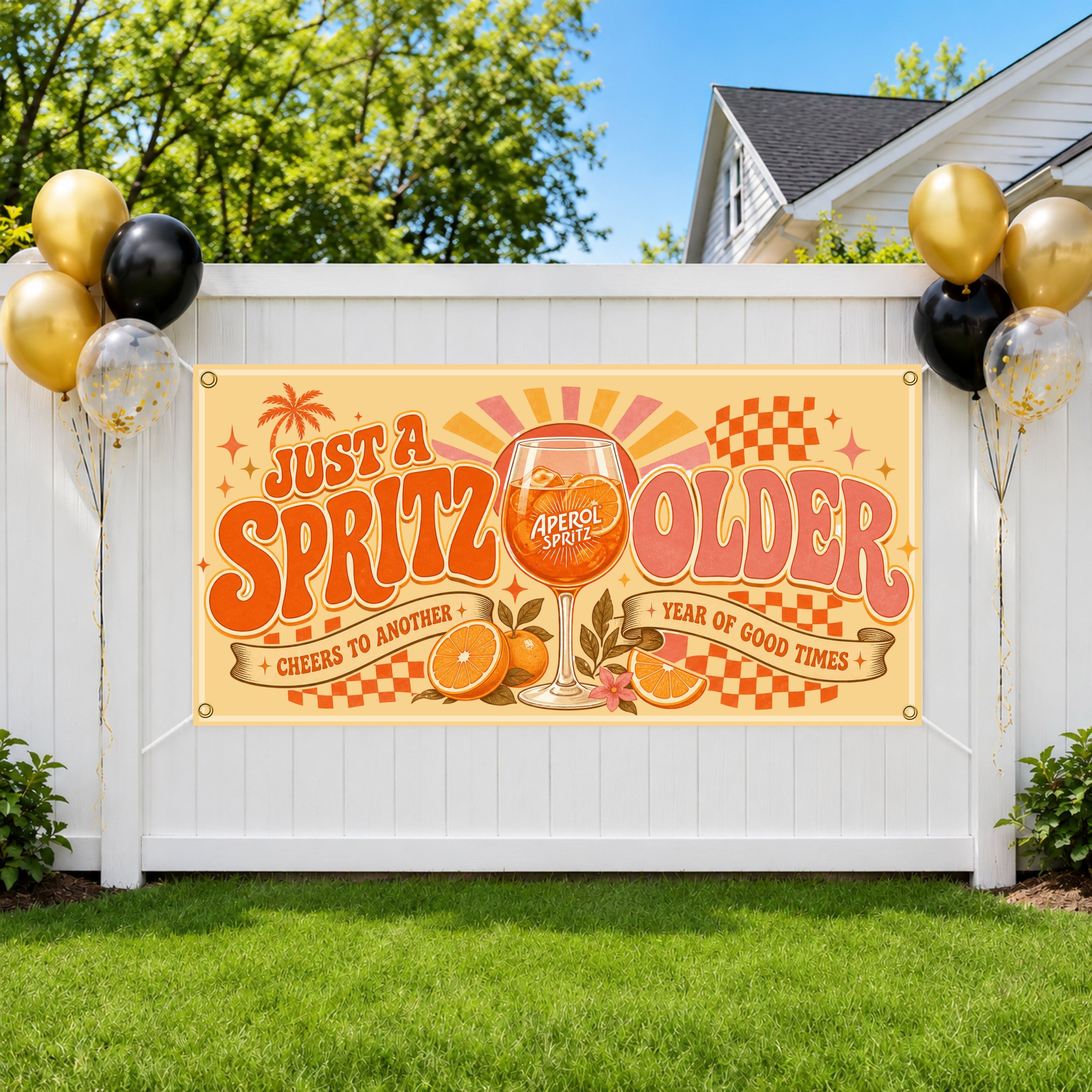 Birthday Banner, Spritz Party Sign, Cocktail Celebration Backdrop (Copy)