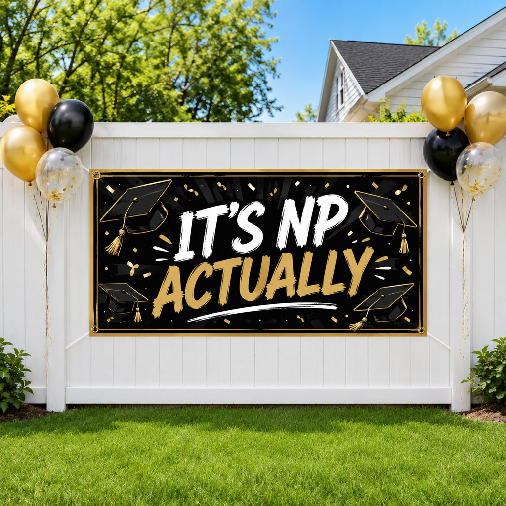 Nurse Practitioner Graduation Banner NP Party Backdrop, Graduation Decor