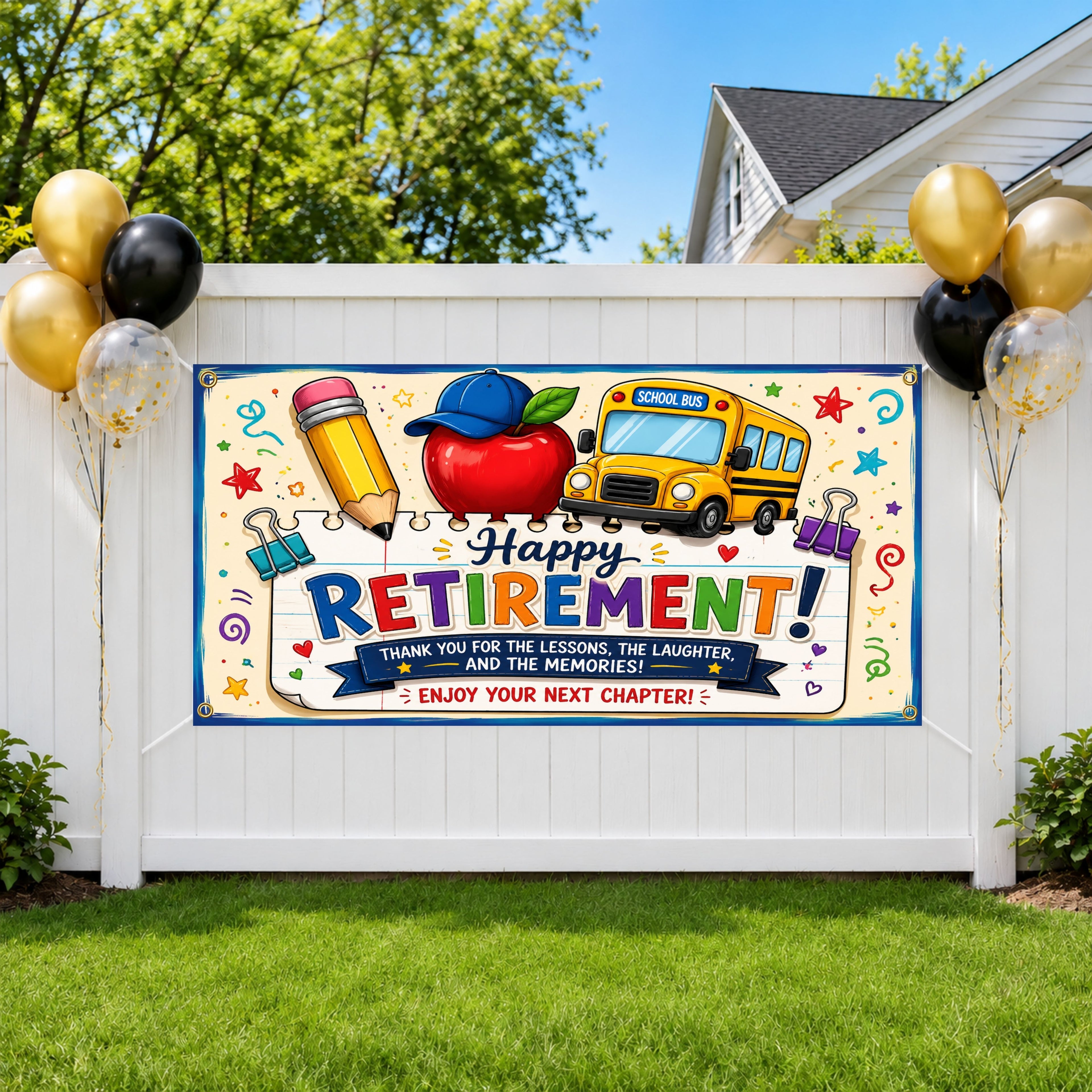 Teacher Retirement Banner, Retirement Party Sign, School Farewell Backdrop