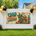 Funny 4th Birthday Banner, Twin Capybara Party Sign, Personalized Twins Bday Banner