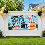 Coworker Birthday Banner, Funny Office Party Sign, Work Backdrop