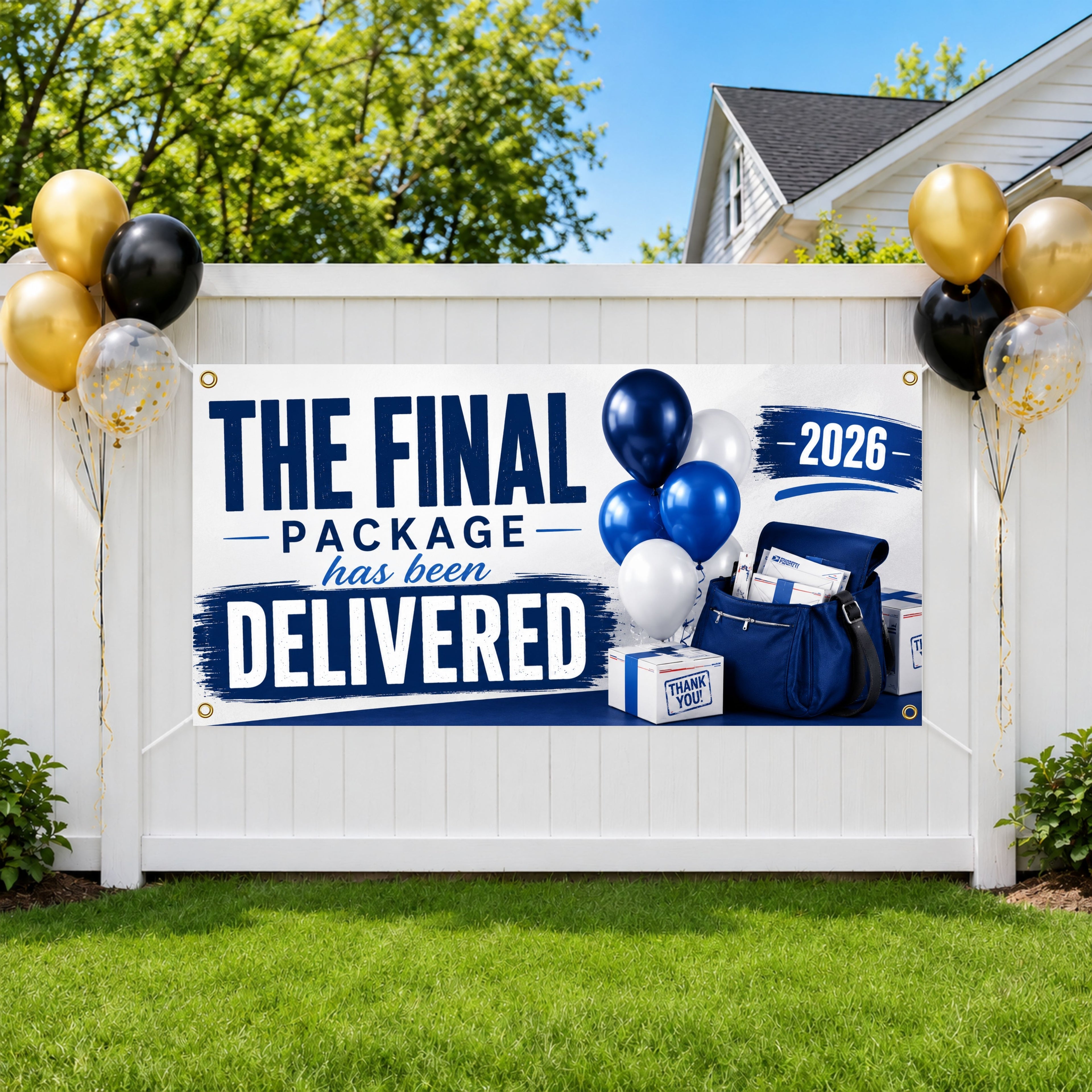 Retirement Banner, Postal Worker Retirement Sign, Final Package Backdrop
