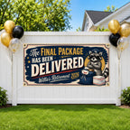 Funny Retirement Banner, Personalized Retirement Party Sign, Mail Carrier
