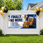 Funny Retirement Banner, Mail Carrier Retirement Sign, No More Deliveries Backdrop