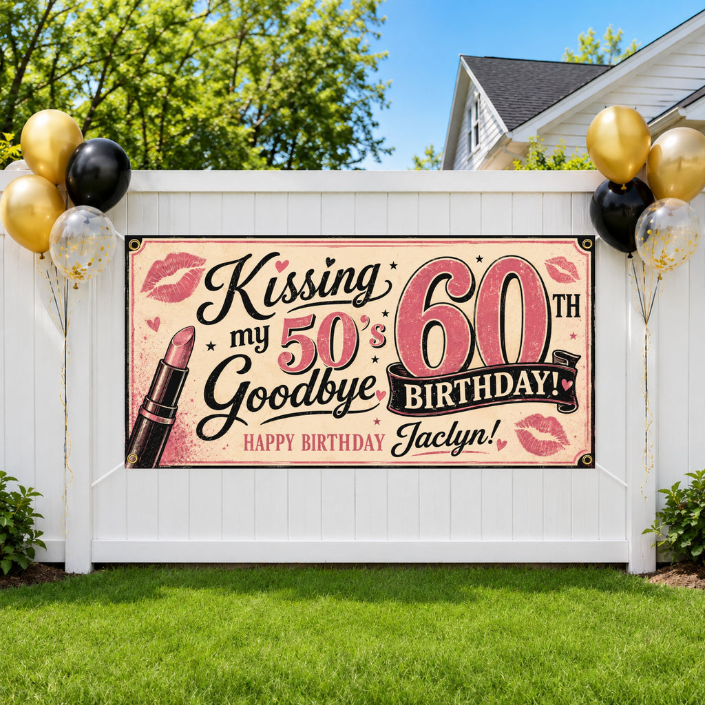 60th Birthday Banner, Goodbye 50s Party Sign