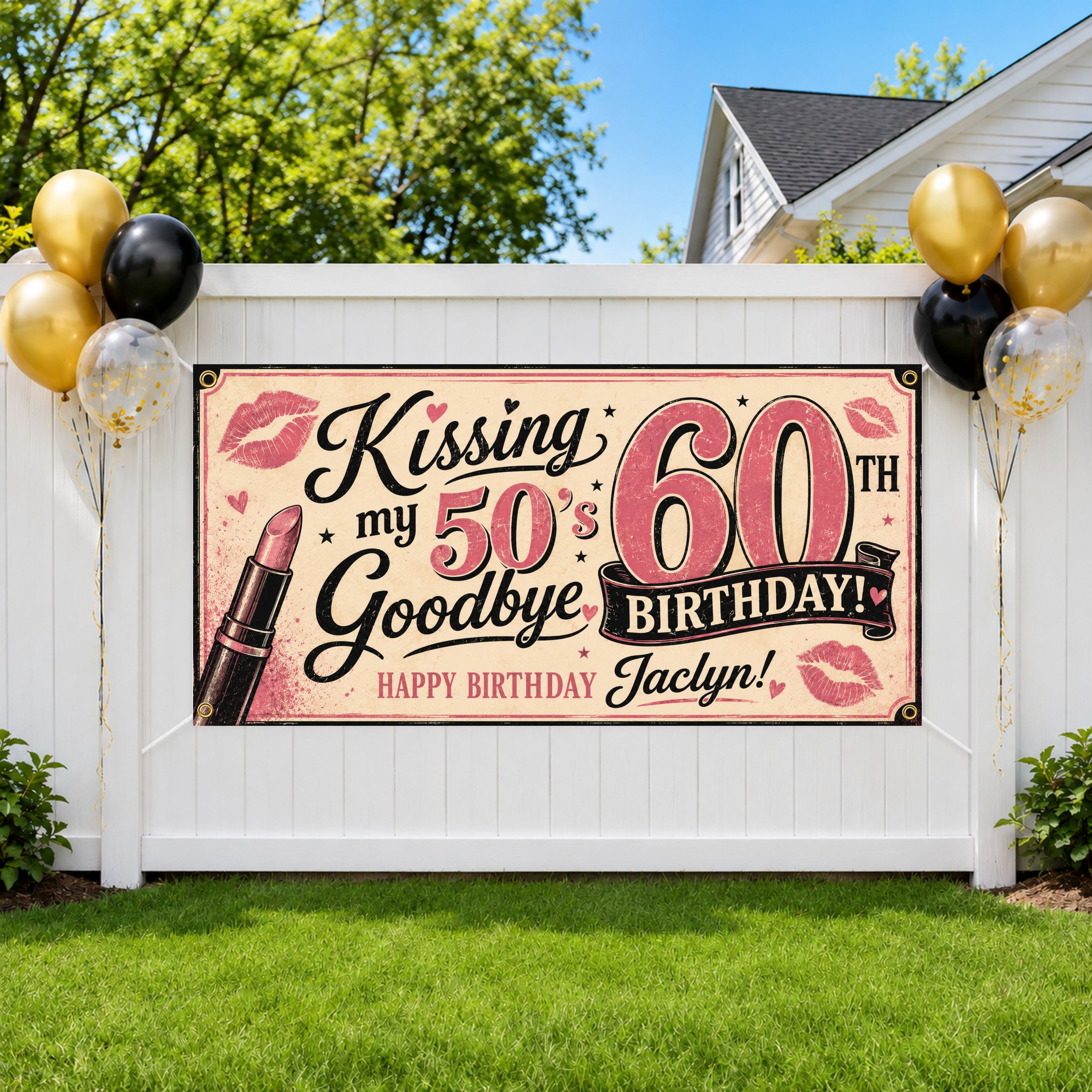 60th Birthday Banner, Goodbye 50s Party Sign