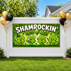 Funny 40th Birthday Banner, Shamrockin Into 40 Party Sign, Irish Photo Backdrop
