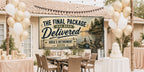 Delivery Driver Retirement Banner | Final Package Delivered Fishing Lake Cabin