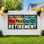 Funny Retirement Banner, Stable Element Retirement Sign, Party Backdrop