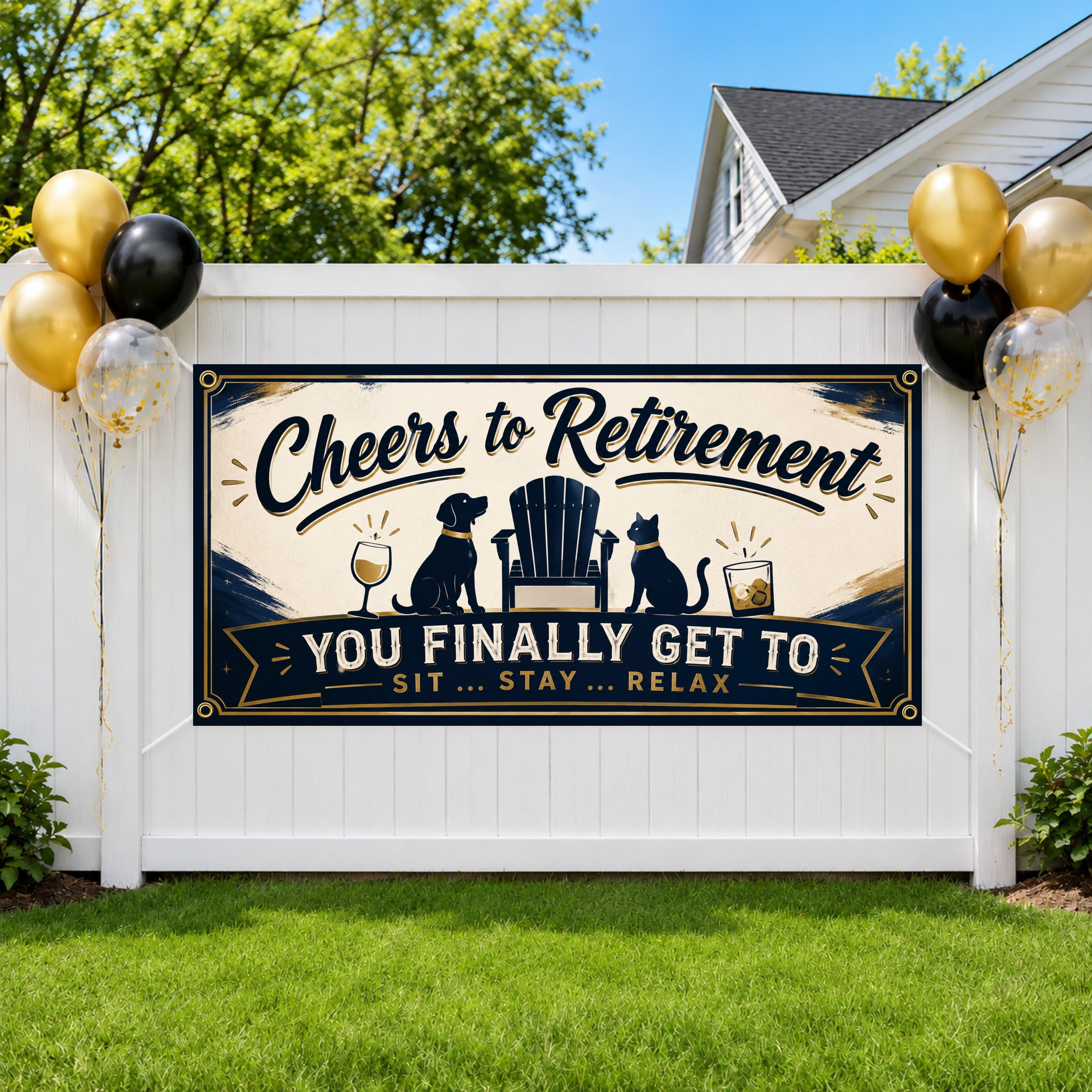 Pet Lover Retirement Banner, Retirement Party Backdrop, Cheers to Retirement Sign