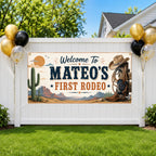 First Rodeo Birthday Banner, 1st Birthday Party Decor, Personalized Western Cowboy Birthday Sign