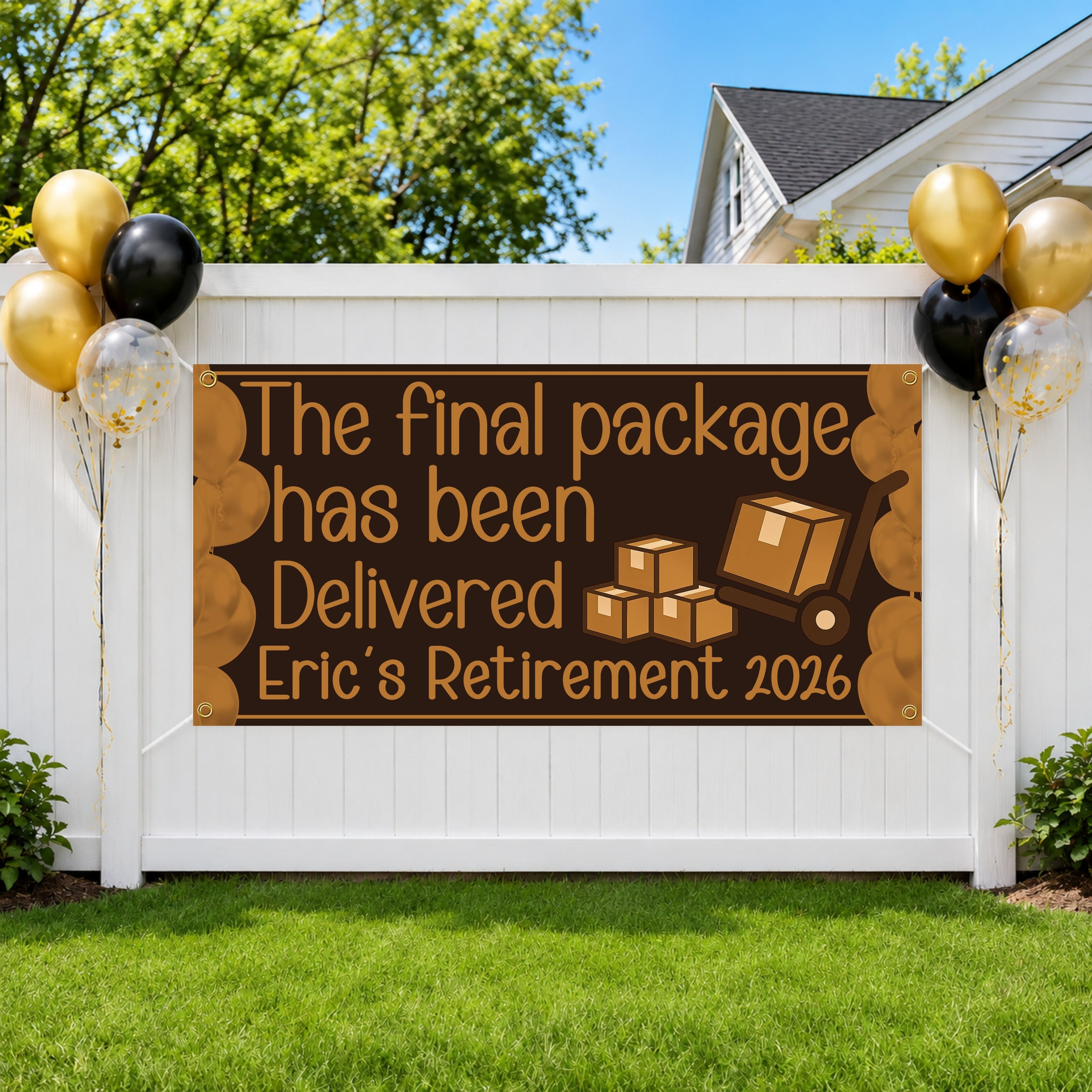Funny Retirement Banner, Personalized Retirement Party Sign, Delivery Driver