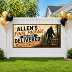 Funny Retirement Banner, Sasquatch Retirement Party Sign, Office Farewell Backdrop