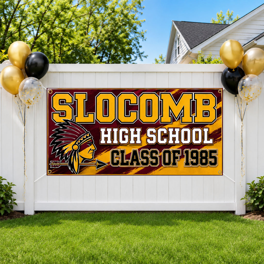 Custom High School Reunion Banner, Personalized Alumni Backdrop, Mascot Party Sign