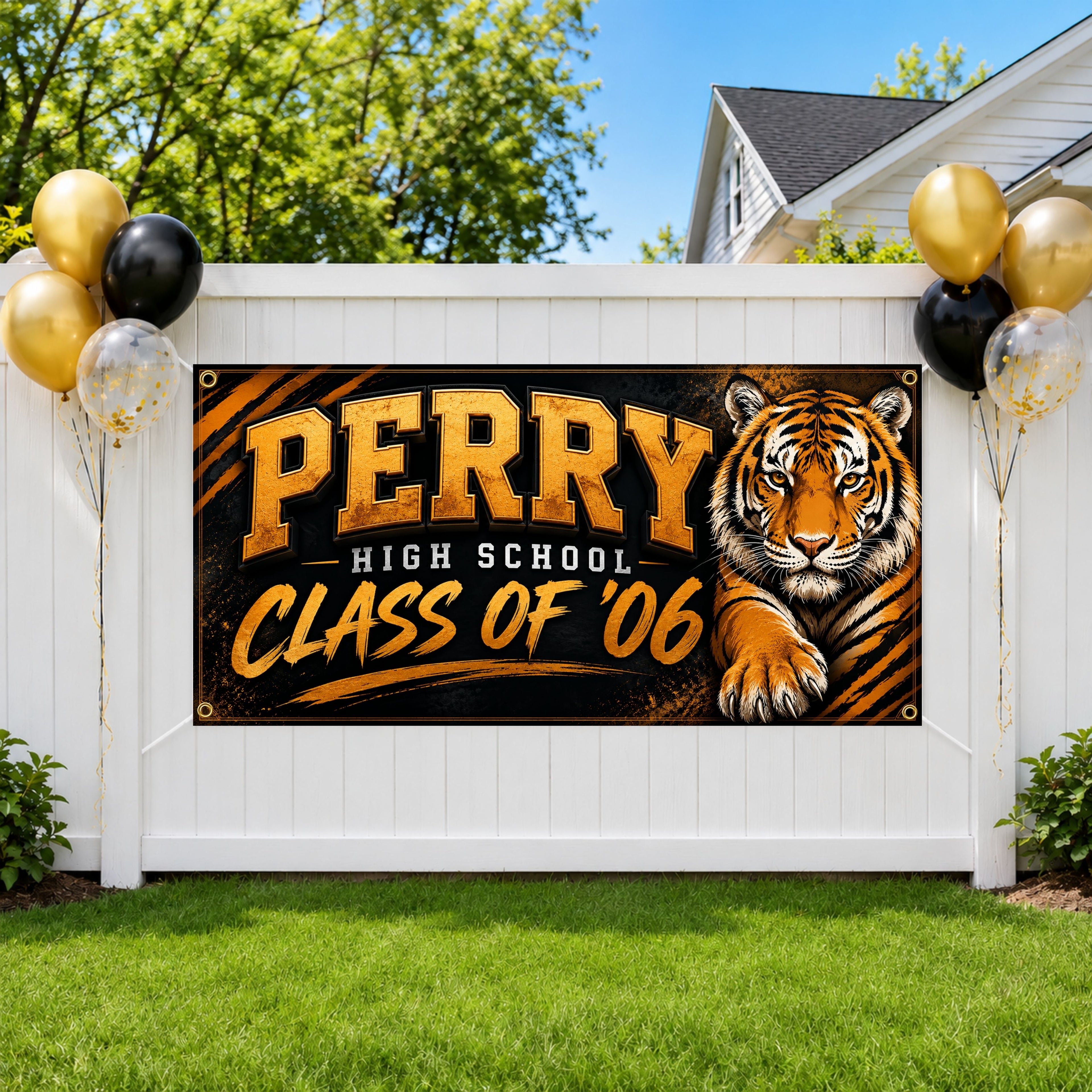 Custom High School Reunion Banner, Personalized Class Reunion Banner, Mascot Photo Backdrop