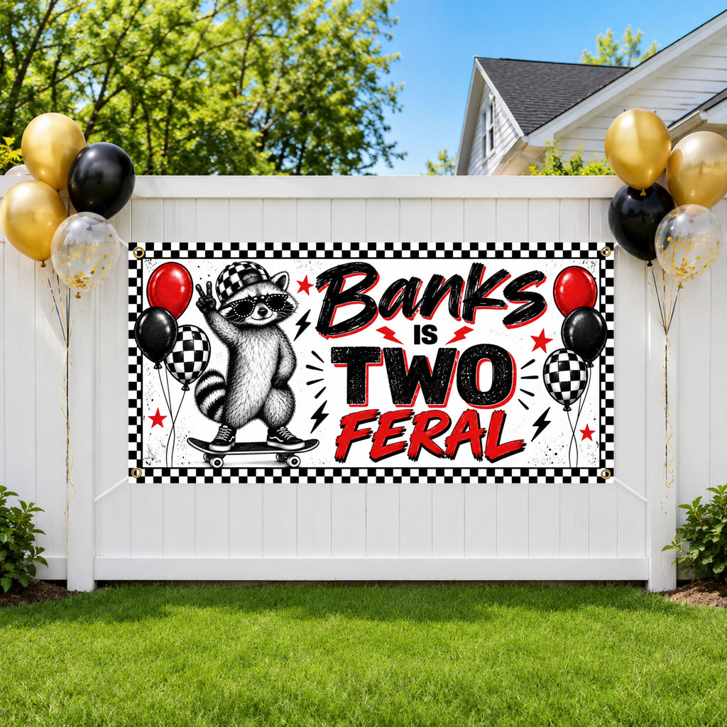 Skateboard 2nd Birthday Banner
