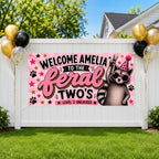 Personalized Feral Two's Birthday Banner, Custom 2nd Birthday Party Decoration, Feral Twos Level 2 Unlocked Sign