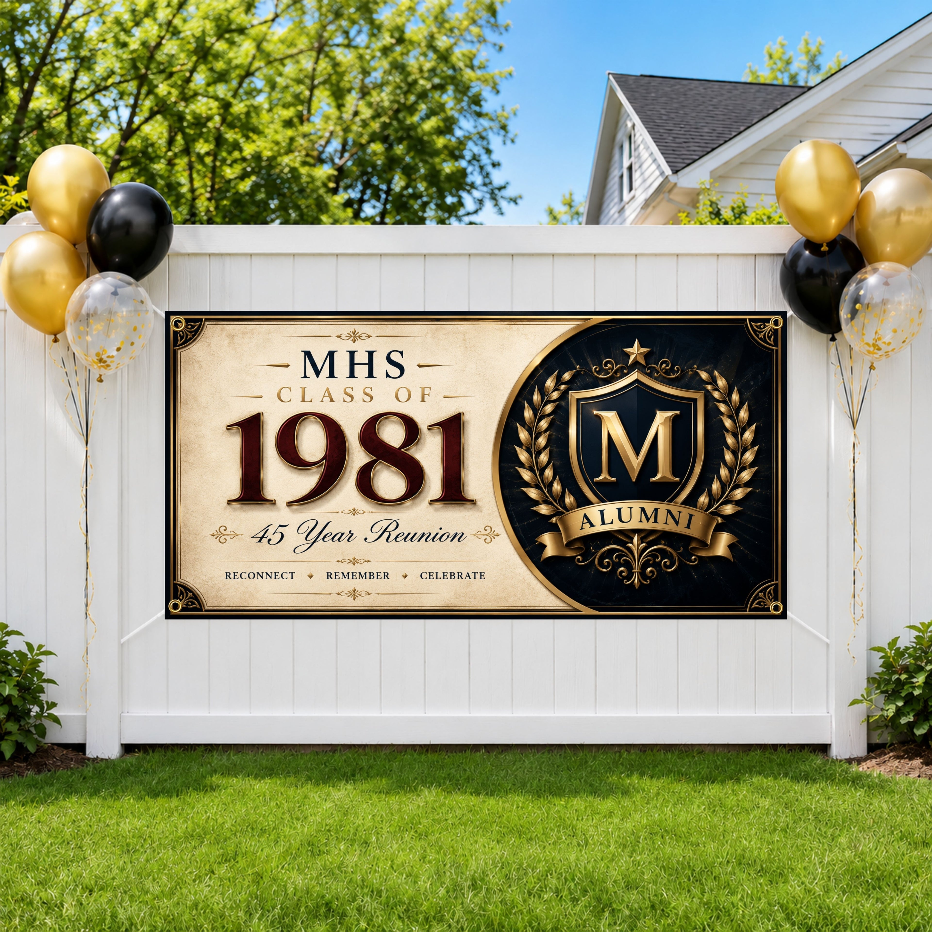 Personalized Reunion Banner, Class Reunion Sign, Alumni Photo Backdrop