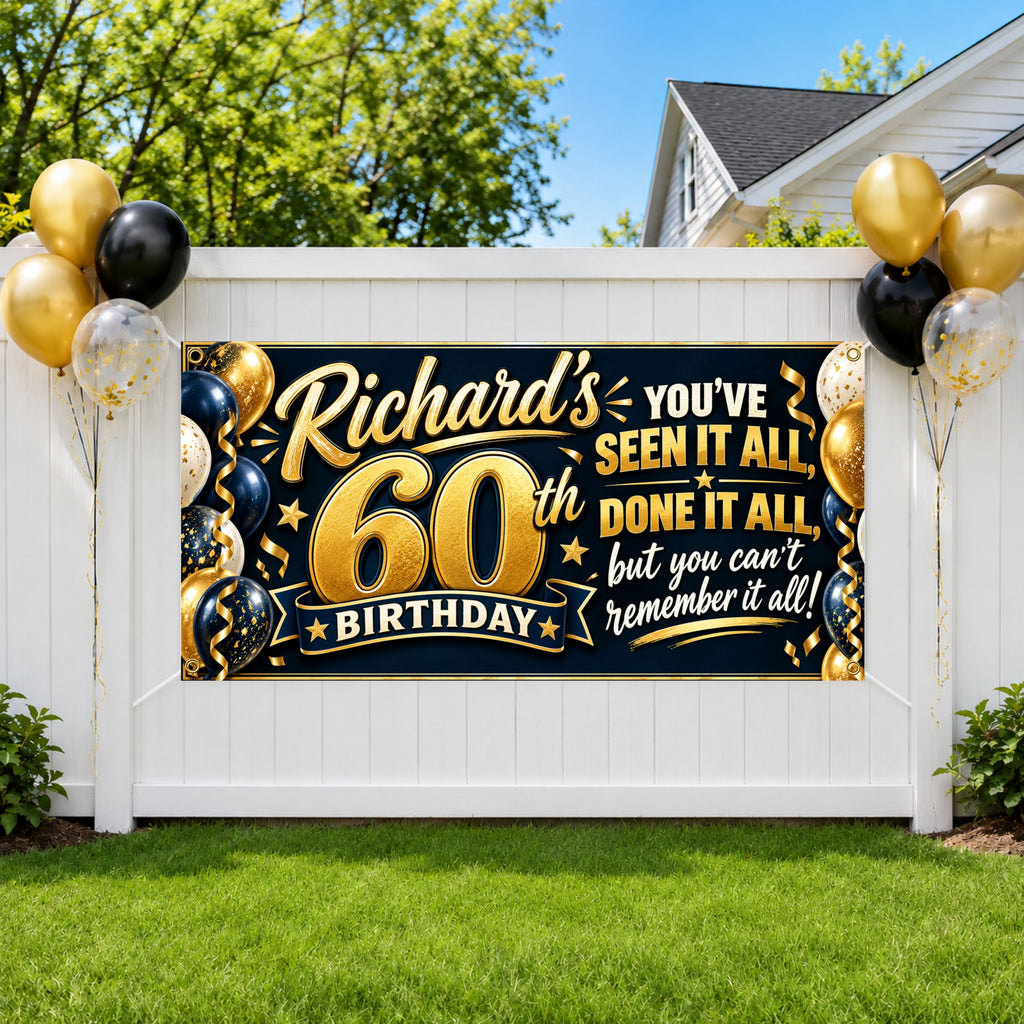 Gold 60th Birthday Banner