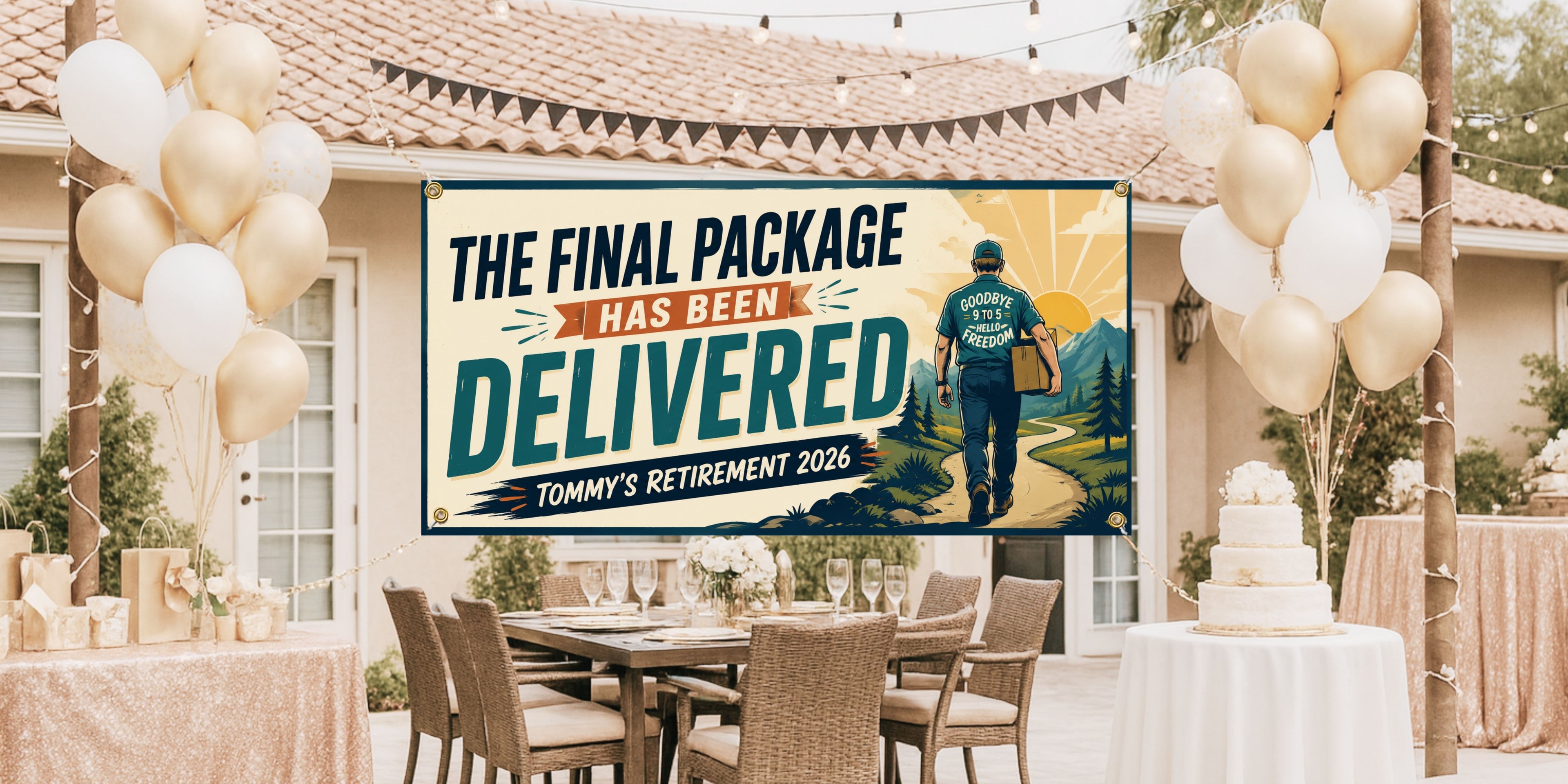 Delivery Driver Retirement Banner, Final Package Delivery Retirement Party Decor