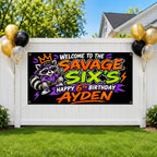 Raccoon 6th Birthday Banner