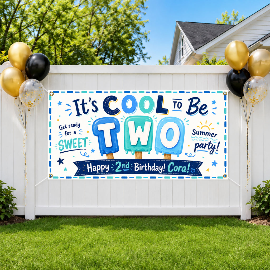 Popsicle 2nd Birthday Banner