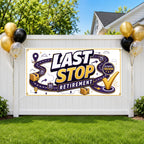 Retirement Party Banner, Last Stop Retirement Sign, Delivery Driver Backdrop