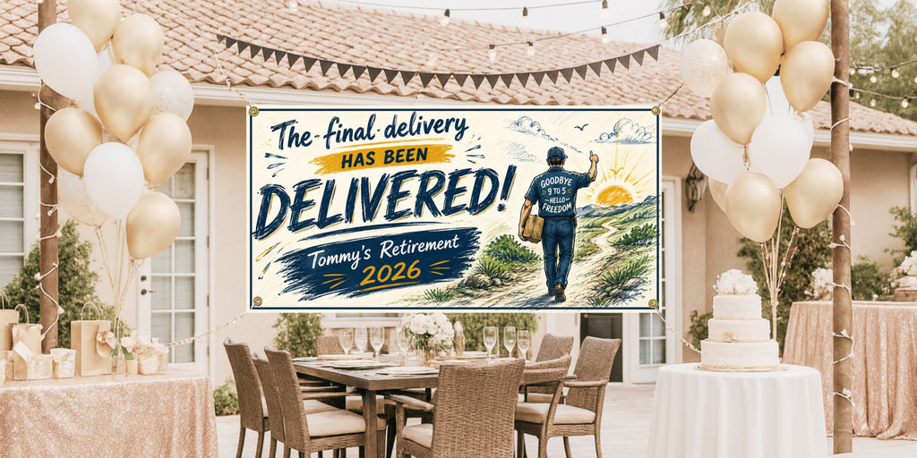 Delivery Driver Retirement Banner | Final Delivery Goodbye 9 to 5