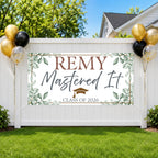 Masters Graduation Banner, Personalized Grad Party Sign, Custom Name Backdrop
