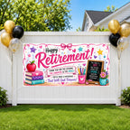 Teacher Retirement Banner, Retirement Party Sign, School Farewell Decor