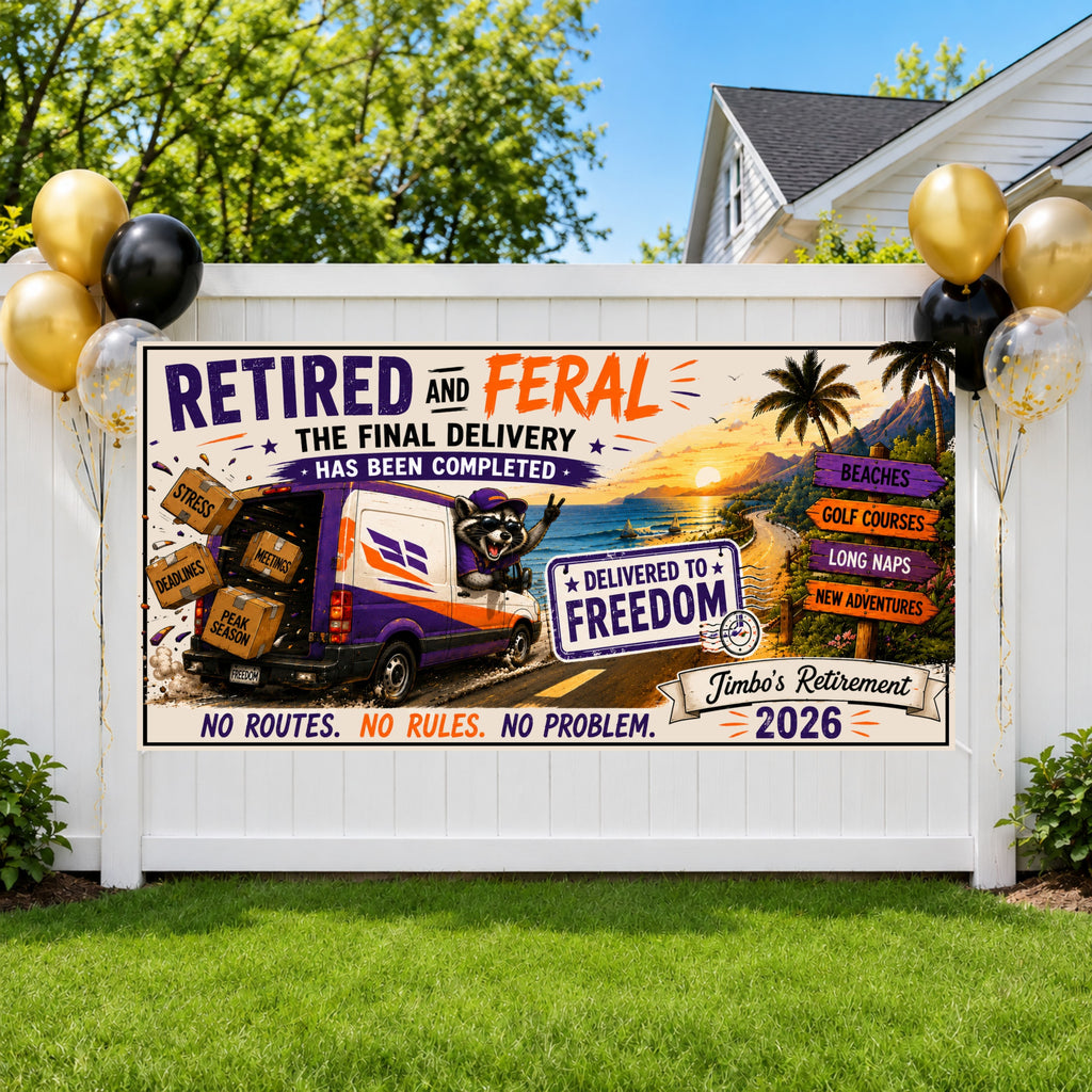 Delivery Driver Retirement Banner, Final Delivery Has Been Completed Retirement Sign, Courier Farewell Party Decor