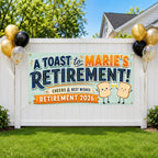 Retirement Party Banner, Funny Toast Farewell Sign, Office Backdrop