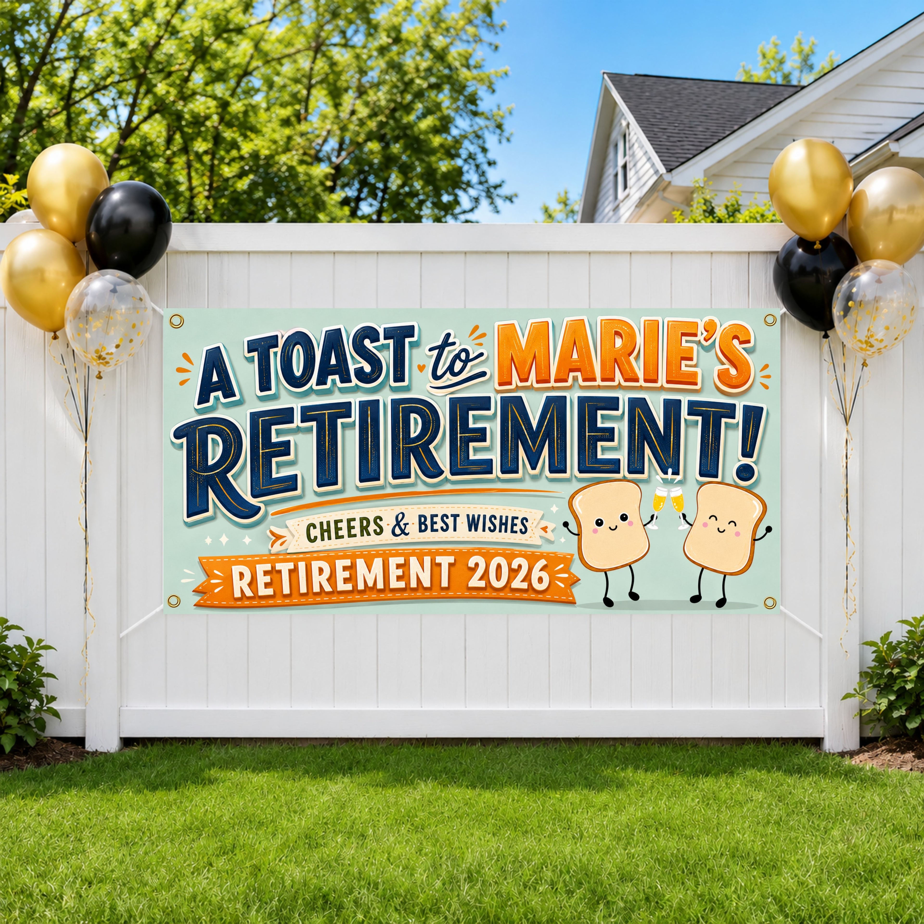 Retirement Party Banner, Funny Toast Farewell Sign, Office Backdrop