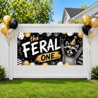 The Feral One Birthday Banner, Raccoon 1st Birthday Party Decoration, First Birthday Sign, Wild One Birthday Backdrop