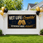 Veterinarian Retirement Banner, Vet Retirement Party Backdrop, Retirement Mode Sign