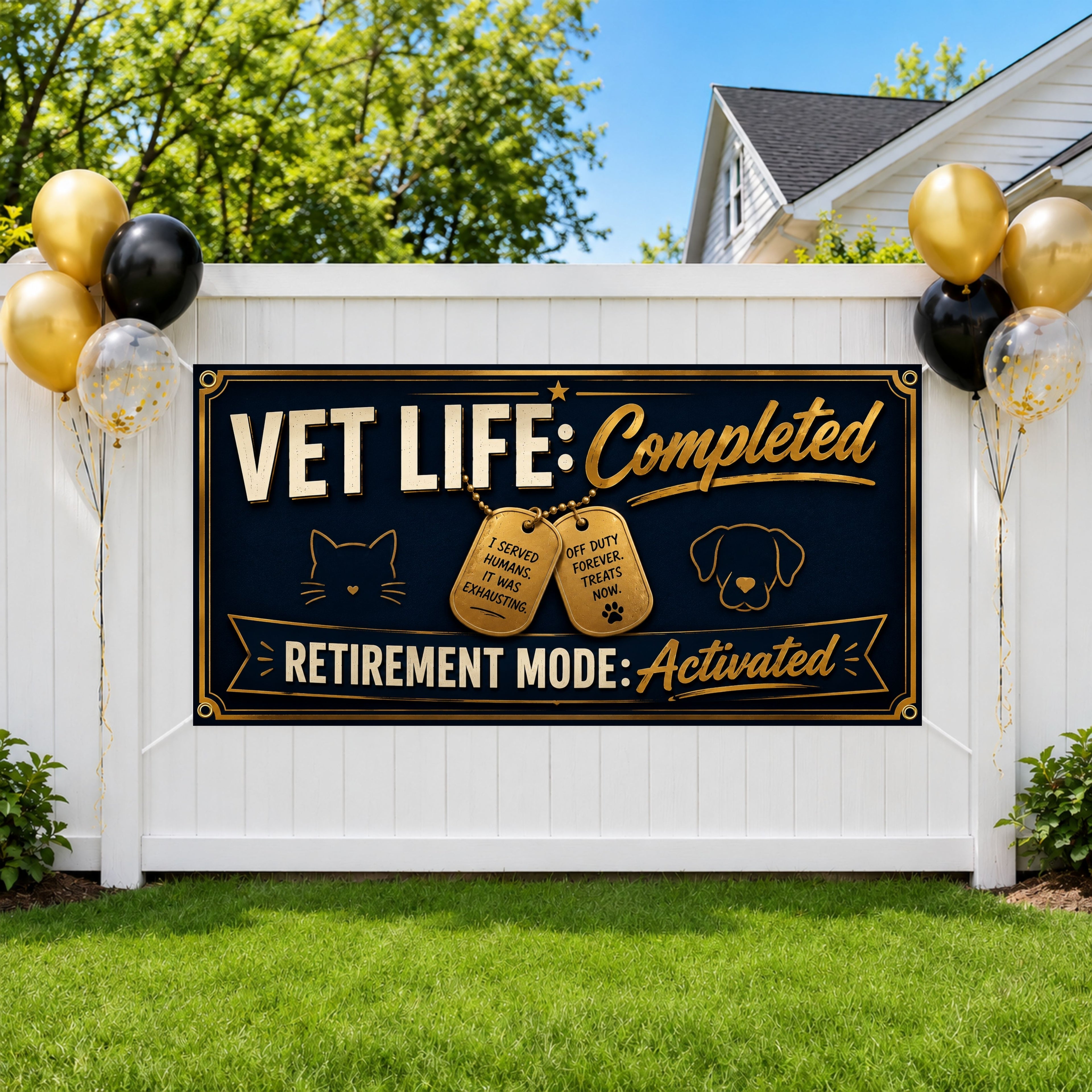 Veterinarian Retirement Banner, Vet Retirement Party Backdrop, Retirement Mode Sign