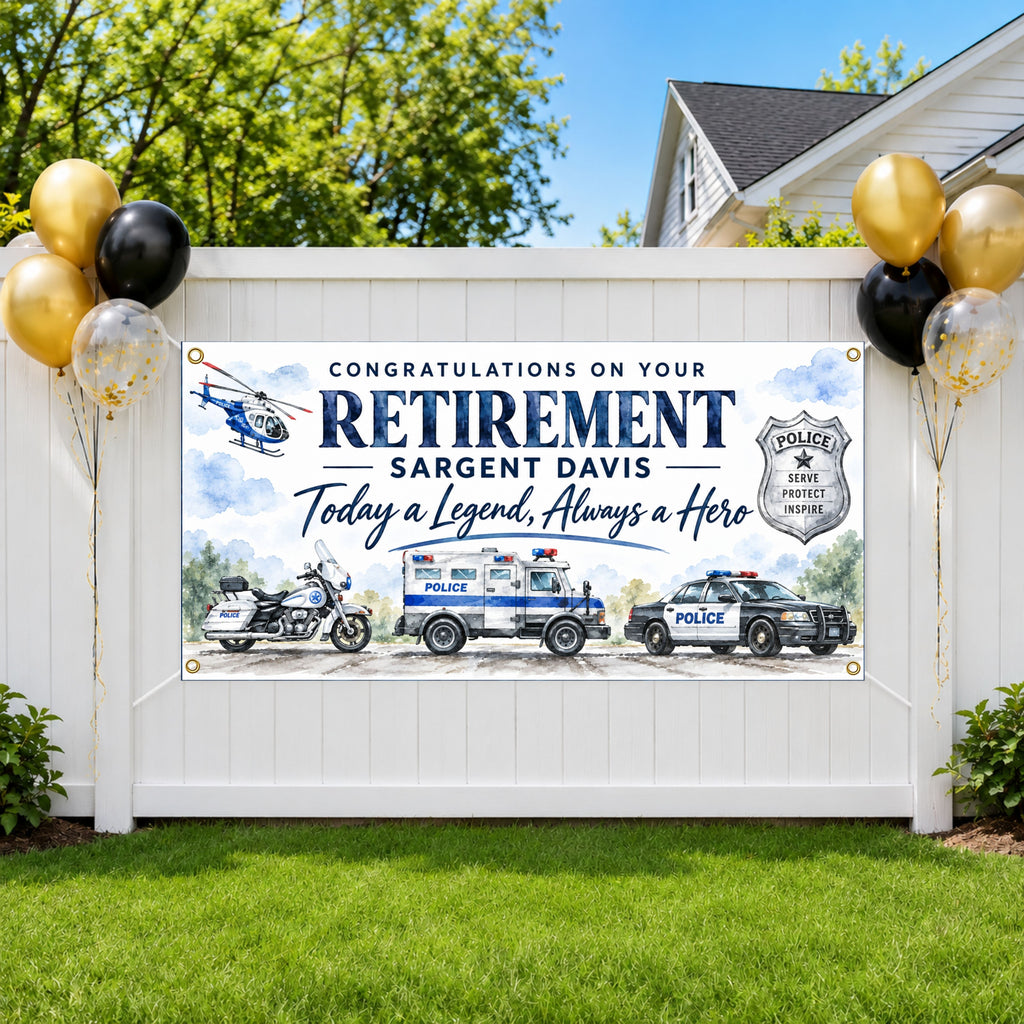 Police Hero Retirement Banner