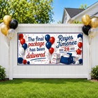Funny Retirement Banner, Personalized Postal Retirement Sign, Mail Carrier