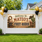 First Rodeo Birthday Banner,  1st Birthday Western Cowboy Theme Party Decor