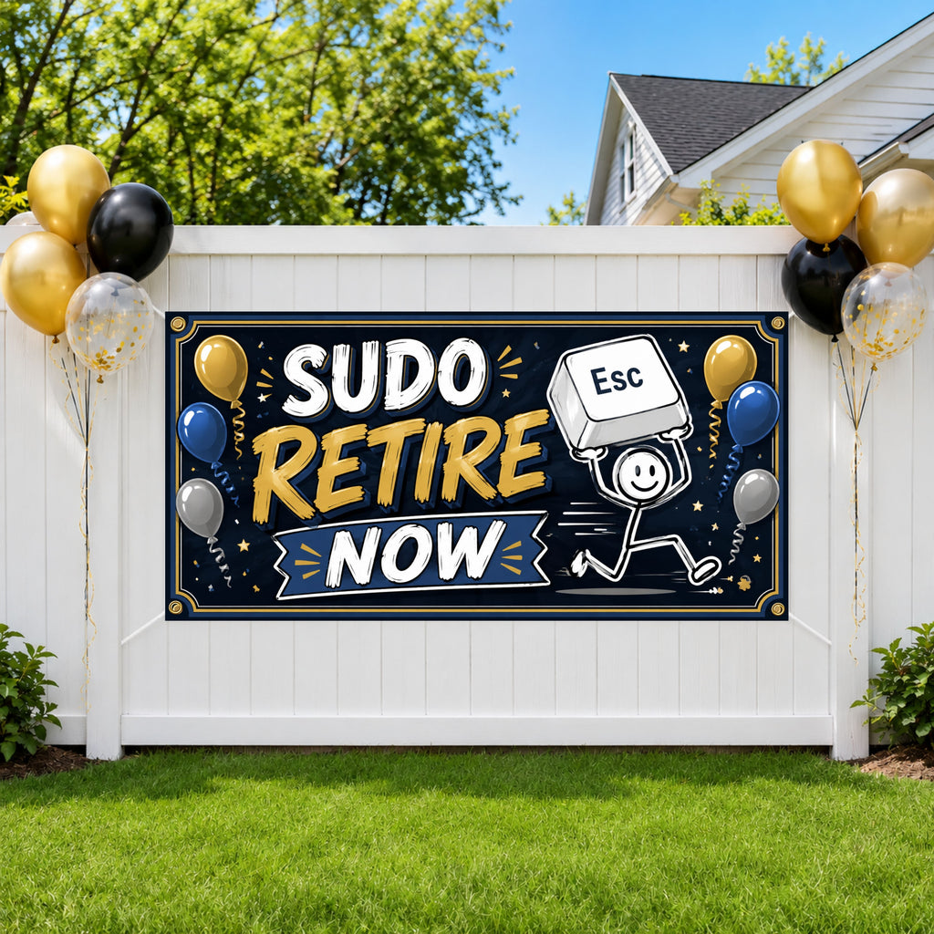 Funny Programmer Retirement Banner