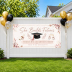 Masters Graduation Banner, MEd Grad Party Sign, Teacher Graduation Backdrop