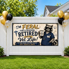 Veterinarian Retirement Banner, Vet Retirement Party Backdrop, Feral Retiree Sign