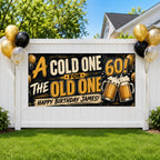 Funny 60th Birthday Banner, Beer Party Sign, Mens Backdrop