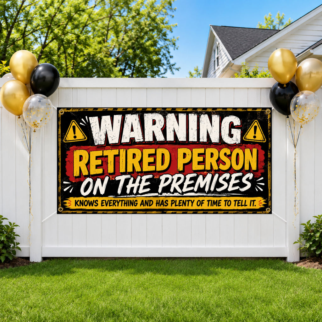 Funny Retirement Banner, Coworker Party Sign, Office Farewell Backdrop