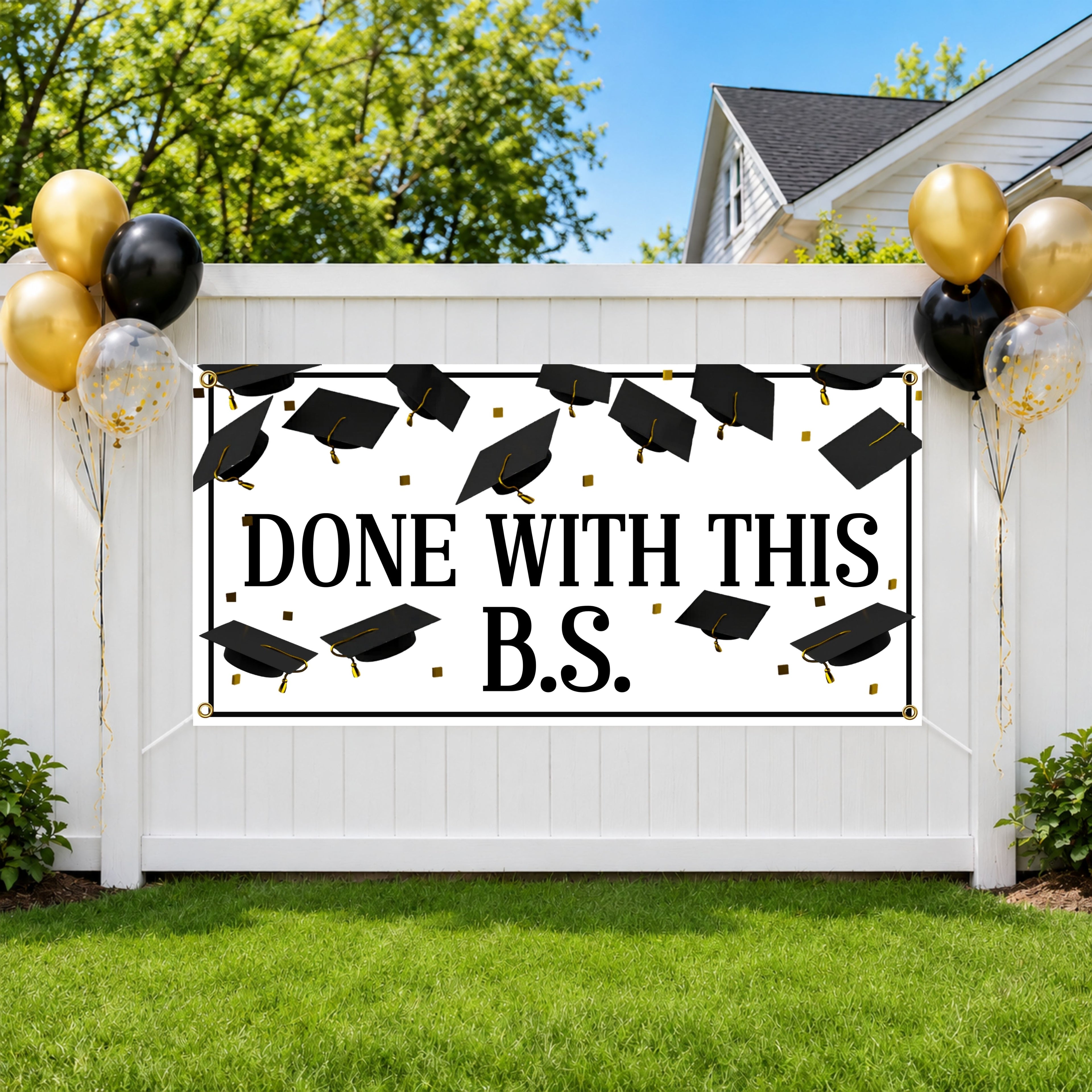 Bachelor of Science Graduation Banner, BS Grad Party Sign, College Photo Backdrop