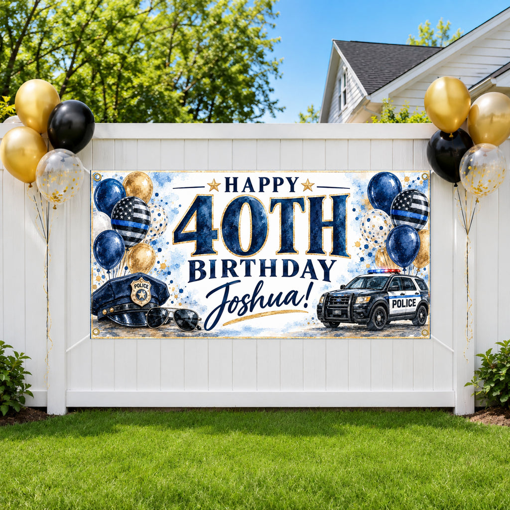 Police 40th Birthday Banner