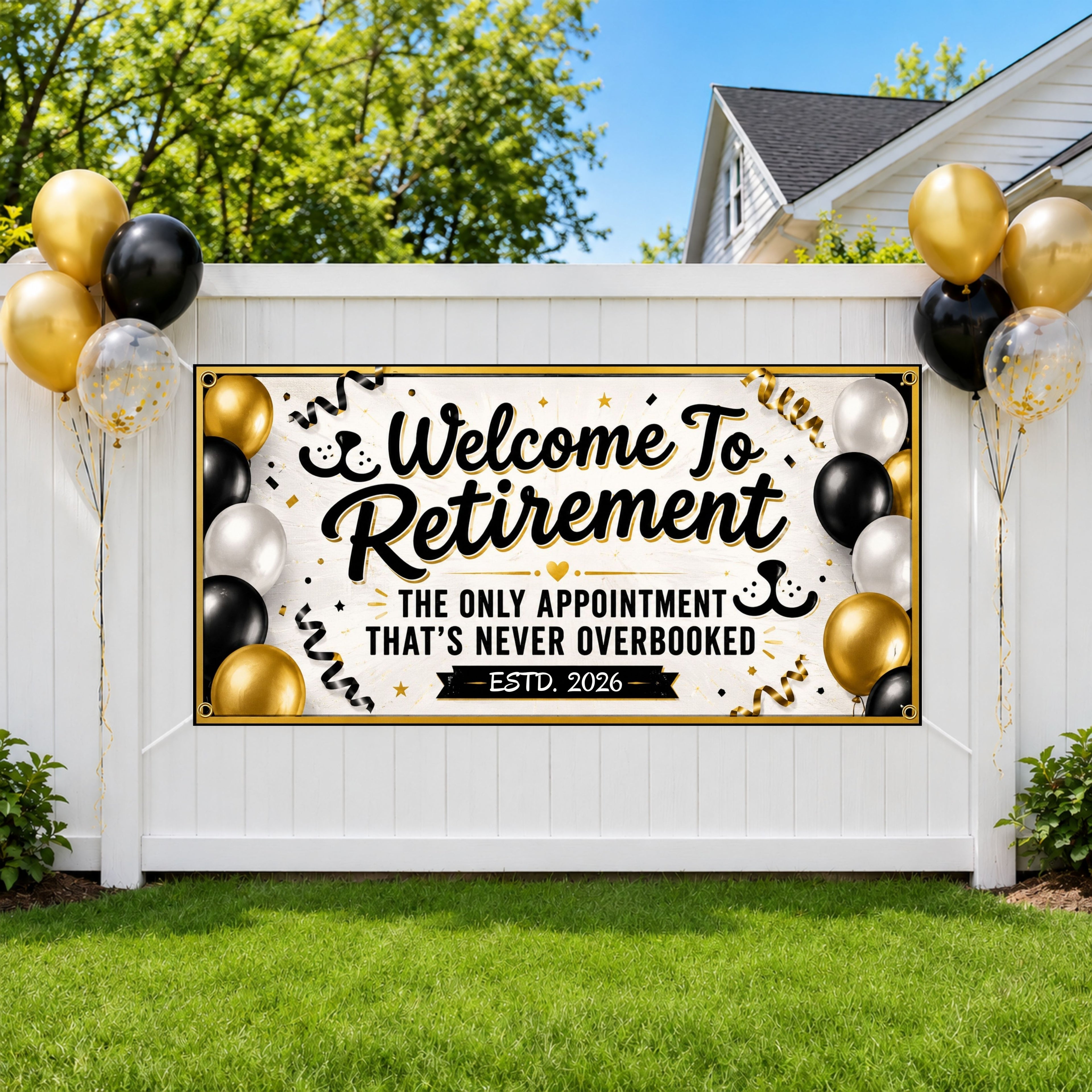 Retirement Party Banner, Funny Retirement Sign, Custom Photo Backdrop