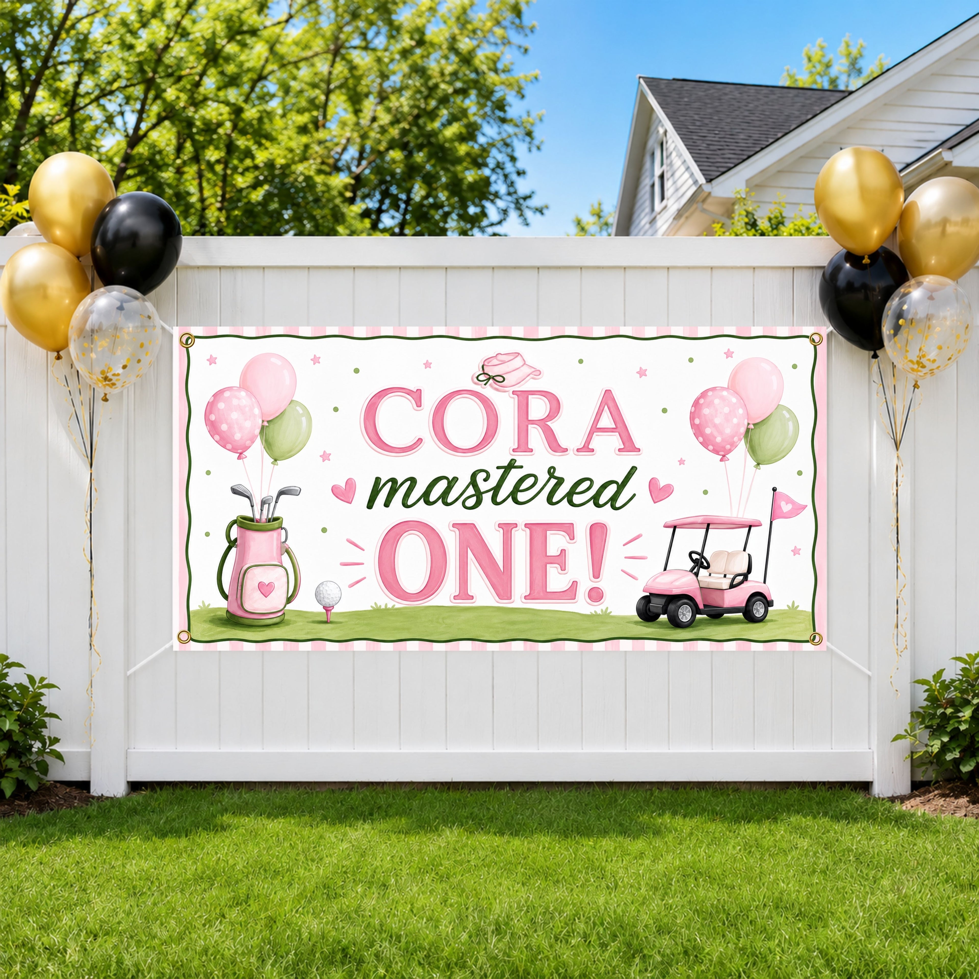 Golf 1st Birthday Banner