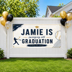 Baseball Graduation Banner, Senior Athlete Sign, Custom Name Backdrop