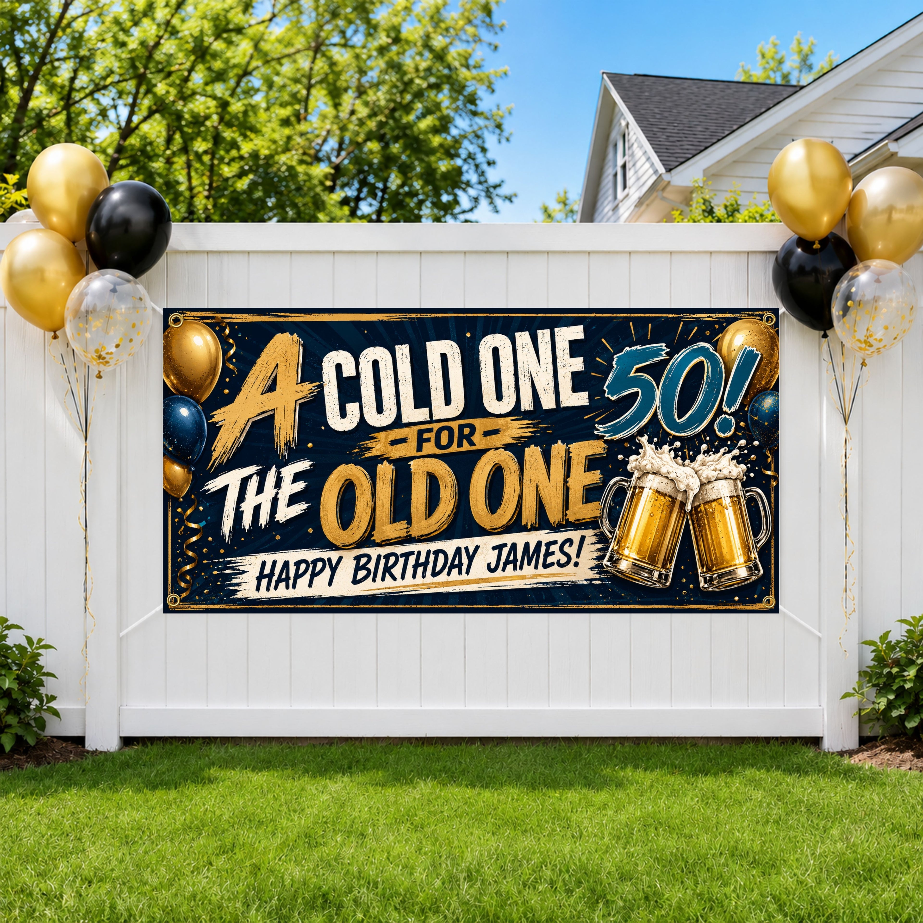 50th Old One Birthday Banner